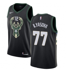 Women's Nike Milwaukee Bucks #77 Ersan Ilyasova Swingman Black NBA Jersey - Statement Edition