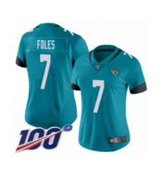 Women's Nike Jacksonville Jaguars #7 Nick Foles Teal Green Alternate Vapor Untouchable Limited Player 100th Season NFL Jersey