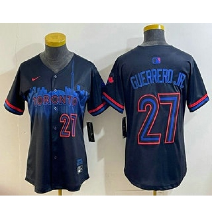 Women's Toronto Blue Jays #27 Vladimir Guerrero Jr Black 2024 City Connect Limited Jersey