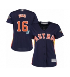 Women's Houston Astros #16 Aledmys Diaz Authentic Navy Blue Alternate Cool Base 2019 World Series Bound Baseball Jersey
