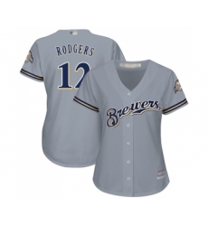 Women's Milwaukee Brewers #12 Aaron Rodgers Replica Grey Road Cool Base Baseball Jersey