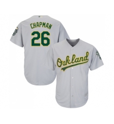 Men's Oakland Athletics #26 Matt Chapman Replica Grey Road Cool Base Baseball Jersey