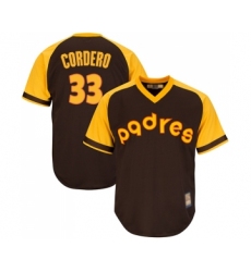 Youth San Diego Padres #33 Franchy Cordero Replica Brown Alternate Cooperstown Cool Base Baseball Jersey