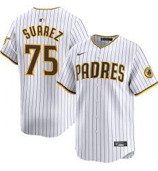 Men's San Diego Padres #75 Robert Suarez White 2024 Home Limited Stitched Baseball Jersey