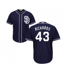 Men's San Diego Padres #43 Garrett Richards Replica Navy Blue Alternate 1 Cool Base Baseball Jersey