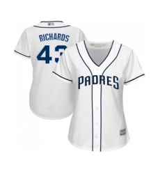 Women's San Diego Padres #43 Garrett Richards Replica White Home Cool Base Baseball Jersey