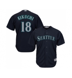 Men's Seattle Mariners #18 Yusei Kikuchi Replica Navy Blue Alternate 2 Cool Base Baseball Jersey
