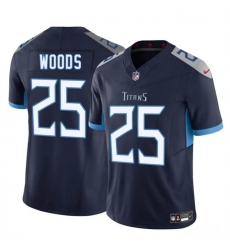 Men's Tennessee Titans #25 Xavier Woods Navy 2025 F.U.S.E. Vapor Limited Football Stitched Jersey