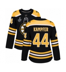 Women's Boston Bruins #44 Steven Kampfer Authentic Black Home 2019 Stanley Cup Final Bound Hockey Jersey