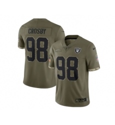 Men's Las Vegas Raiders #98 Maxx Crosby 2022 Olive Salute To Service Limited Stitched Jersey