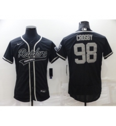 Men's Oakland Raiders #98 Maxx Crosby Black Stitched MLB Flex Base Nike Baseball Jersey