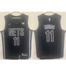 Men's Brooklyn Nets #11 Kyrie Irving Black Stitched Basketball Jersey