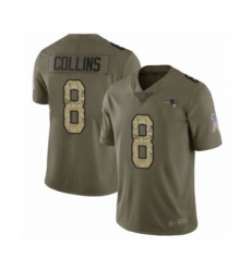 Youth New England Patriots #8 Jamie Collins Limited Olive Camo 2017 Salute to Service Football Jersey