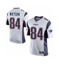 Men's New England Patriots #84 Benjamin Watson Game White Football Jersey