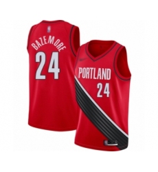 Men's Portland Trail Blazers #24 Kent Bazemore Authentic Red Finished Basketball Jersey - Statement Edition