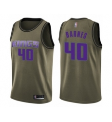 Men's Sacramento Kings #40 Harrison Barnes Swingman Green Salute to Service Basketball Jersey