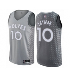 Women's Minnesota Timberwolves #10 Jake Layman Swingman Gray Basketball Jersey - City Edition