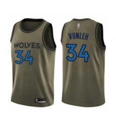 Men's Minnesota Timberwolves #34 Noah Vonleh Swingman Green Salute to Service Basketball Jersey