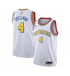 Men's Golden State Warriors #4 Omari Spellman Swingman White Hardwood Classics Basketball Jersey - San Francisco Classic Edition