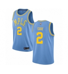 Youth Los Angeles Lakers #2 Quinn Cook Authentic Blue Hardwood Classics Basketball Jersey