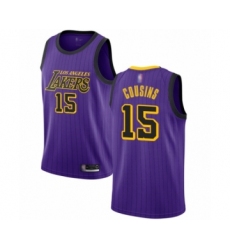 Youth Los Angeles Lakers #15 DeMarcus Cousins Swingman Purple Basketball Jersey - City Edition