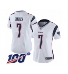 Women's New England Patriots #7 Jake Bailey White Vapor Untouchable Limited Player 100th Season Football Jersey