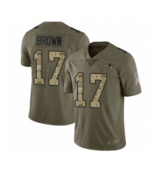 Youth New England Patriots #17 Antonio Brown Limited Olive Camo 2017 Salute to Service Football Jersey