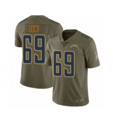 Men's Los Angeles Chargers #69 Sam Tevi Limited Olive 2017 Salute to Service Football Jersey