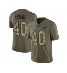Youth Carolina Panthers #40 Alex Armah Limited Olive Camo 2017 Salute to Service Football Jersey