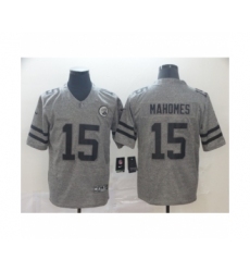 Men's Kansas City Chiefs #15 Patrick Mahomes Limited Gray Rush Gridiron Football Jersey