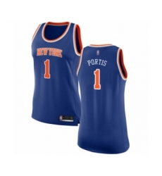 Women's New York Knicks #1 Bobby Portis Swingman Royal Blue Basketball Jersey - Icon Edition