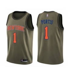 Youth New York Knicks #1 Bobby Portis Swingman Green Salute to Service Basketball Jersey