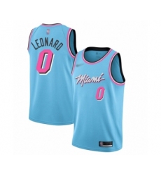 Men's Miami Heat #0 Meyers Leonard Swingman Blue Basketball Jersey - 2019 20 City Edition