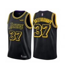 Men's Los Angeles Lakers #37 Kostas Antetokounmpo Authentic Black City Edition Basketball Jersey