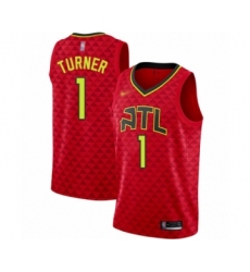 Women's Atlanta Hawks #1 Evan Turner Authentic Red Basketball Jersey Statement Edition