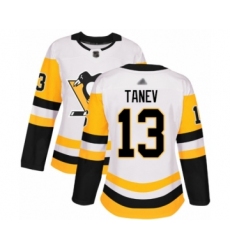 Women's Pittsburgh Penguins #13 Brandon Tanev Authentic White Away Hockey Jersey