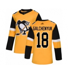 Men's Pittsburgh Penguins #18 Alex Galchenyuk Premier Gold Alternate Hockey Jersey