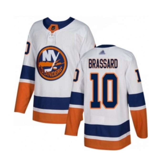 Men's New York Islanders #10 Derick Brassard Authentic White Away Hockey Jersey