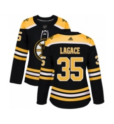 Women's Boston Bruins #35 Maxime Lagace Authentic Black USA Flag Fashion Hockey Jersey