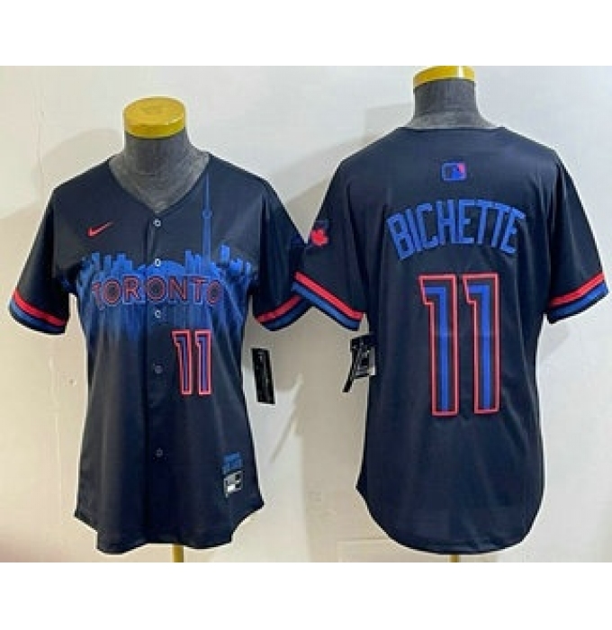 Women's Toronto Blue Jays #11 Bo Bichette Black 2024 City Connect Limited Jersey