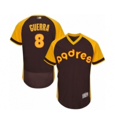 Men's San Diego Padres #8 Javy Guerra Brown Alternate Cooperstown Authentic Collection Flex Base Baseball Player Jersey