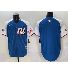 Men's National League Washington Nationals Blank Blue Alternate 2025 All-Star Edition Limited Stitched Baseball Jersey