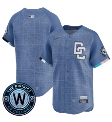 Men's Washington Nationals Blank Blue 2025 City Connect Limited Stitched Baseball Jersey