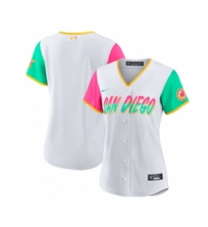 Women's San Diego Padres Blank White 2022 City Connect Cool Base Stitched Baseball Jersey(Run Small)