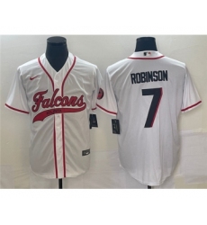 Men's Atlanta Falcons #7 Bijan Robinson White Cool Base Stitched Baseball Jersey