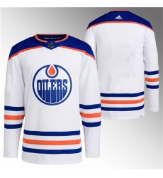 Men's Edmonton Oilers Blank White Stitched Jersey