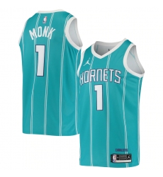 Men's Charlotte Hornets #1 Smalik Monk Jordan Brand Teal 2020-21 Swingman Jersey