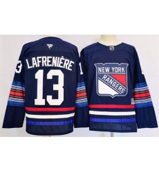 Men's New York Rangers #13 Alexis Lafreniere Navy 2024-25 Stitched Jersey