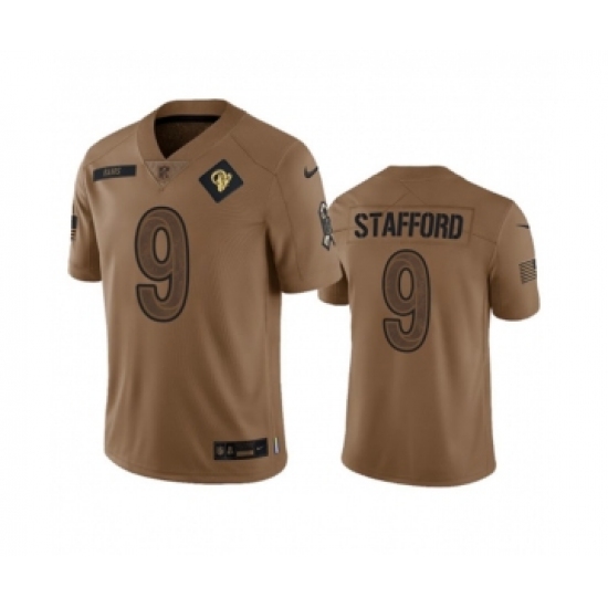 Men's Nike Los Angeles Rams #9 Matthew Stafford 2023 Brown Salute To Service Limited Football Stitched Jersey Men's Nike Los Angeles Rams #9 Matthew Stafford 2023 Brown Salute To Service Limited Football Stitched Jersey