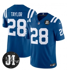 Men's Indianapolis Colts #28 Jonathan Taylor Blue 2025 F.U.S.E. Jim Irsay Vapor Limited Football Stitched Jersey